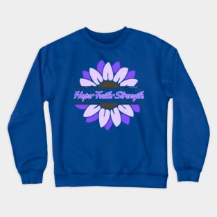 Purple sunflower Hope Faith Strength Crewneck Sweatshirt